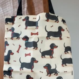 Tote Bag perro Salchicha y huesitos