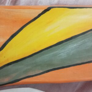 Bandeja cerámica Naranja Amarillo Gris